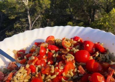 Salade de risoni à l’ail des ours